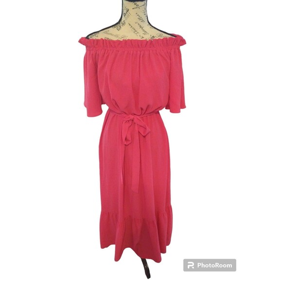 Flying tomatoe Ruffled Maxi Dress Small Pink Boho Feminine Cottagecore - Picture 1 of 11